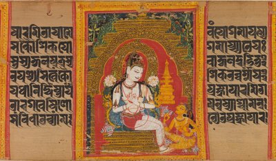 Bodhisattva Avalokiteshvara Expounding the Dharma to a Devotee..., tidigt 1100-tal. av Mahavihara Master