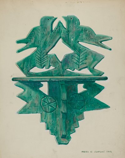 Fågelhylla, ca. 1940. av Majel G. Claflin