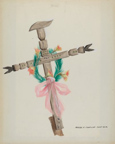 Ristat kors - Grav, ca. 1937. av Majel G. Claflin
