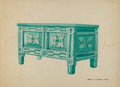 Bröst för kläder eller filtar, c. 1937. av Majel G. Claflin