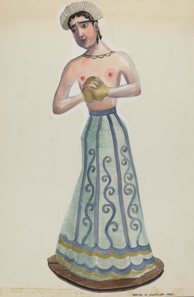 Santa en av åtta jungfrur framifrån, ca. 1937. av Majel G. Claflin