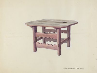 Litet bord, ca. 1937. av Majel G. Claflin