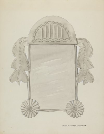 Liten plåtinramad spegel, ca. 1937. av Majel G. Claflin