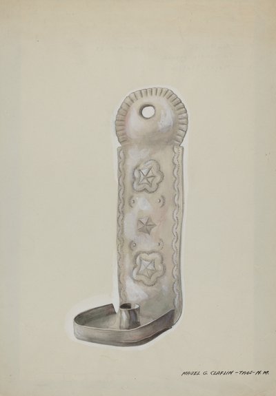 Plåtljuslampa, ca. 1937. av Majel G. Claflin