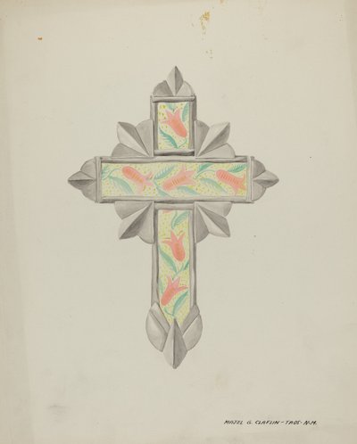 Kors av plåt och tapeter, ca. 1937. av Majel G. Claflin