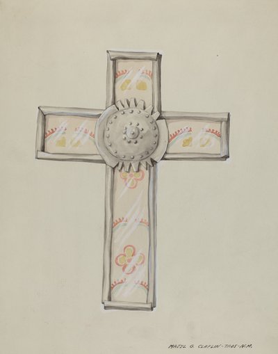 Kors av plåt och tapeter, ca. 1937. av Majel G. Claflin