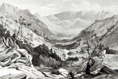 Vy mellan Senafe och Rahaguddy graverad av James Ferguson (litografi) av Major A.G.F. Hogg