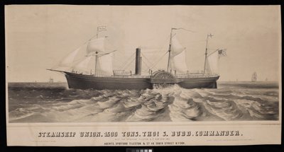 Ångfartyget Union. 1500 ton, Thos S. Budd, befälhavare. Byggd för Spofford Tileston  Co 1851 av Major and Knapp Sarony