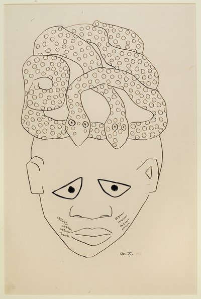 Studie av en mask av Malvin Gray Johnson