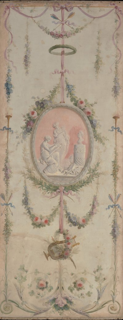 Dekorativ panel en i ett par, 1700-tal. av Manner of Le Riche
