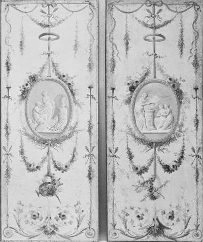 Dekorativ panel en i ett par, 1700-tal. av Manner of Le Riche