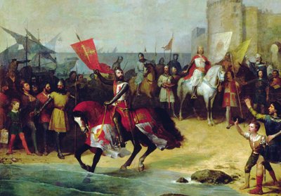 Återtagandet av Cadiz 1262 av Alfonso den vise (olja på duk) av Manuel Cabral y Aguado Bejarano