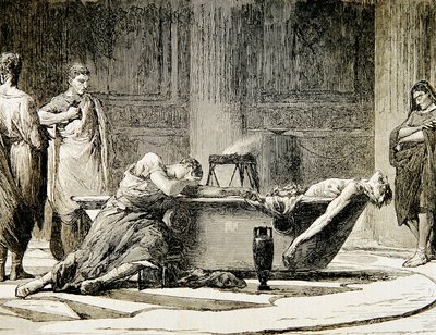 The Death of Seneca (gravyr) av Manuel Domínguez Sánchez