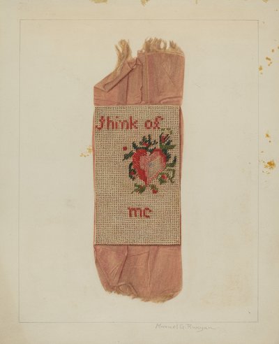 Bokmärke Valentine, c. 1938. av Manuel G. Runyan