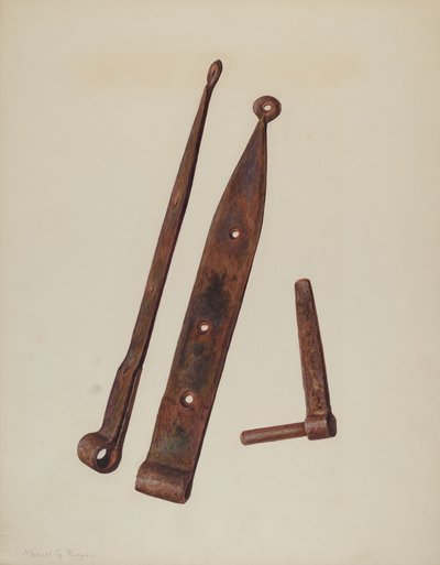 Gångjärn och bult, c. 1939. av Manuel G. Runyan