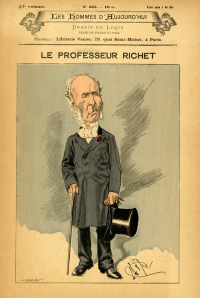 Omslag till The Men of Today, nummer 325 ,, illustration av Manuel Luque (1854-1919): Richet Charles (1850-1935) av Manuel Luque
