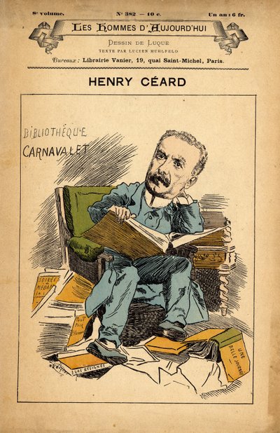 Omslag till The Men of Today, nummer 382, ​​illustration av Manuel Luque (1854-1919): Carnavalet - Ceard Henry (1851-1924) av Manuel Luque
