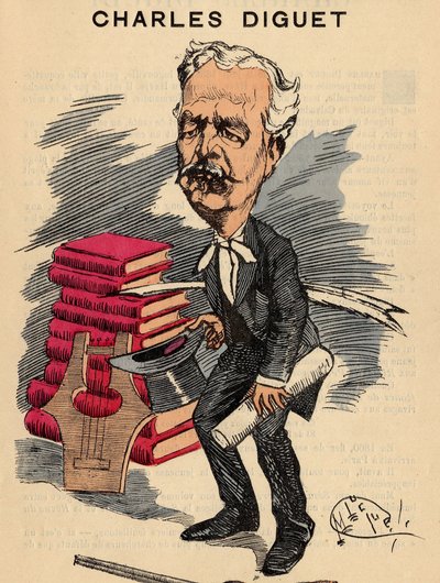 Omslag till The Men of Today, nummer 393, illustration av Manuel Luque (1854-1919): Litterature, Lyre - Diget Charles (1836-1909) av Manuel Luque