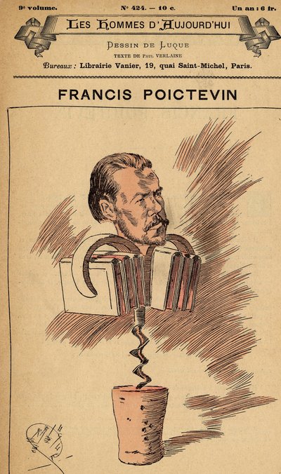 Omslag till The Men of Today, nummer 424, illustration av Manuel Luque (1854-1919): Poictevin Francis (1854-1904) av Manuel Luque