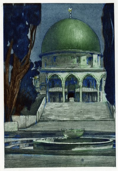 Al-Aqsa-moskén i Jerusalem. Gravyr av Manuel Orazzi (1860-1934), i "" The Prospect of Jerusalem", Paris av Manuel Orazi