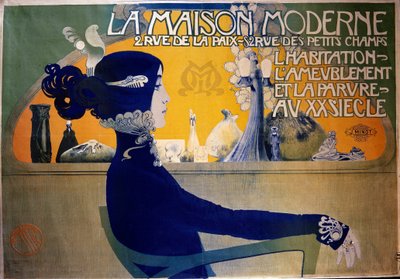 Art Nouveau: affisch "" Det moderna huset "" av Orazi. 1900-talet. Dekorativ konst, Paris. DR av Manuel Orazi