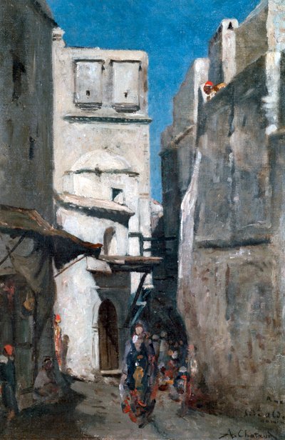 Gata i Alger, c1864-1892 av Marc Alfred Chataud