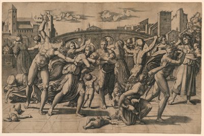 Massaker av de oskyldiga (utan gran) av Marc Antonio Raimondi