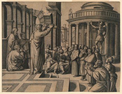 Sankt Paulus predikar i Aten av Marc Antonio Raimondi
