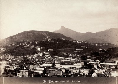 Utsikt över Santa Teresa i Brasilien, ca 1880-90 (s/v foto) av Marc Ferrez