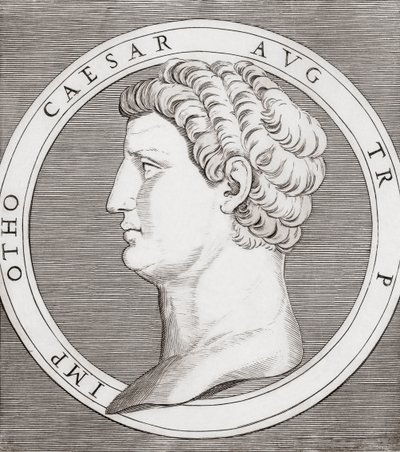 Otho, romersk kejsare av Marcantonio (after) Raimondi
