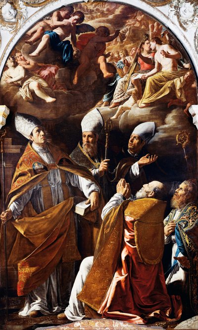 Fem biskopar martyrer av Marcantonio Bassetti