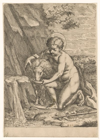 Johannes Döparen som barn av Marcantonio Bellavia