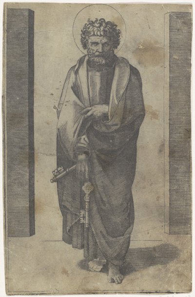 Aposteln Petrus med nycklar Kristus och apostlarna (serietitel) av Marcantonio Raimondi