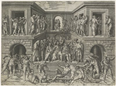 Sankt Laurentius martyrskap av Marcantonio Raimondi