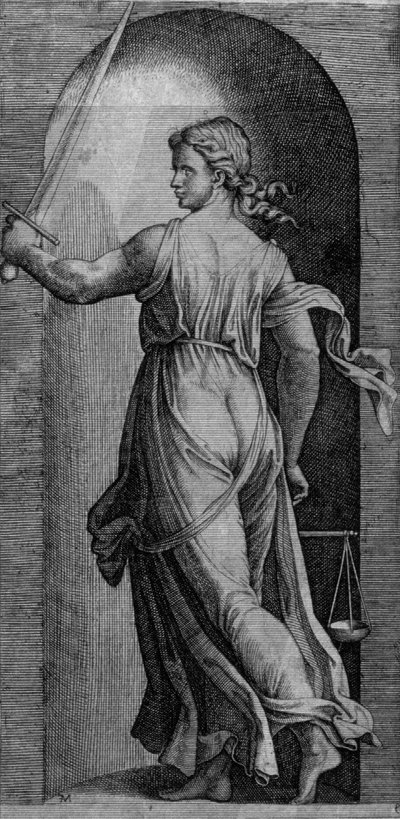 Rättvisa av Marcantonio Raimondi