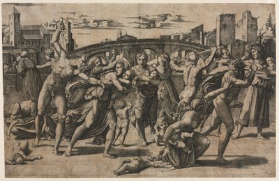 Massaker av de oskyldiga med granen, ca. 1511-1512. av Marcantonio Raimondi