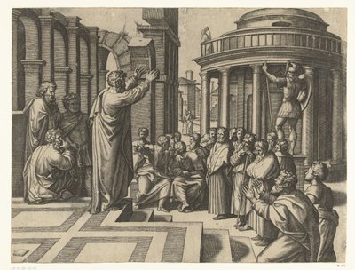 Paulus predikar i Aten av Marcantonio Raimondi