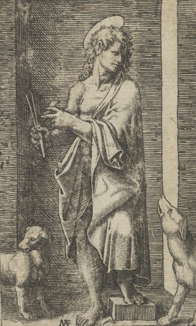 St Lazarus flankerad av två hundar, från serien 
