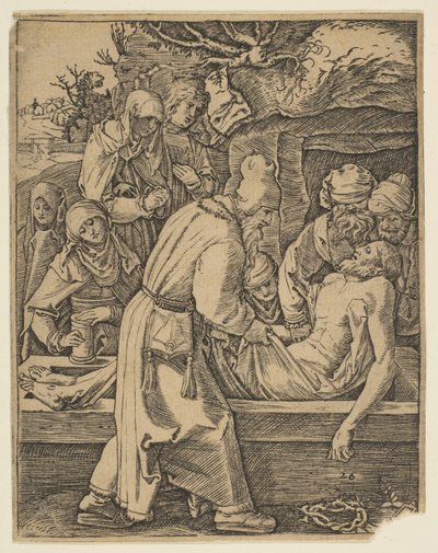 Depositionen, från The Small Passion copy.n.d. av Marcantonio Raimondi