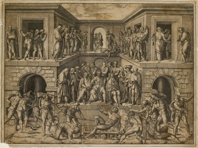 The Martyrdom of St Lawrence, c1525 av Marcantonio Raimondi