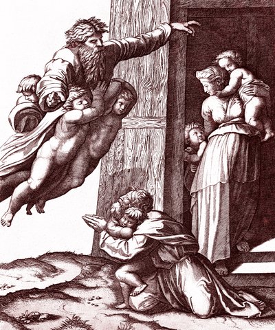 Abrahams kallelse av Marcantonio Raimondi