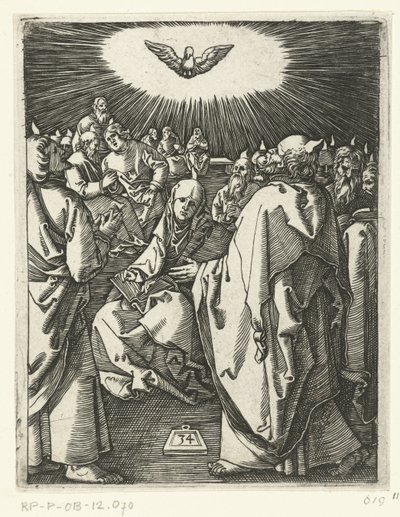 Den helige Andes utgjutelse Passion of Christ (serietitel) av Marcantonio Raimondi
