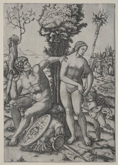 Venus, Mars och Amor, 1508. av Marcantonio Raimondi