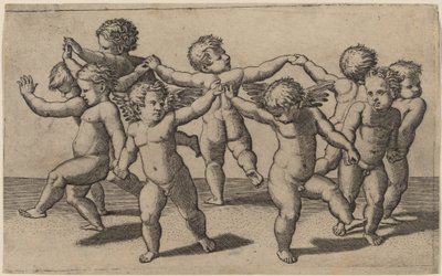 Cupids dans av Marcantonio Raimondi after Raphael
