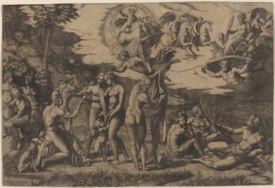 Parisdomen av Marcantonio Raimondi after Raphael