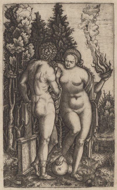 Man och kvinna med en boll av Marcantonio Raimondi possibly after Francesco Francia