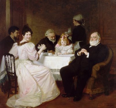 Familjeåterförening hemma hos Madame Adolphe Brisson av Marcel Andre Baschet