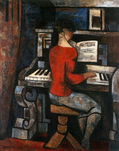 Pianospelare av Marcel Gromaire