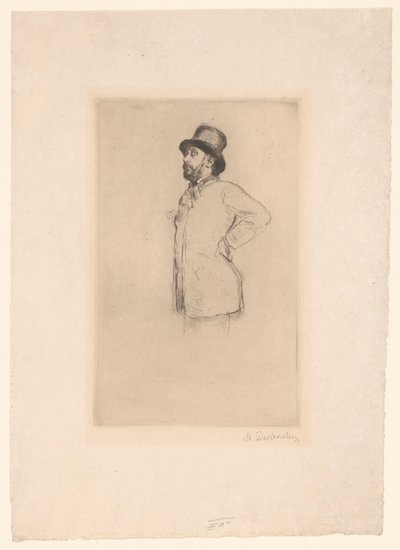 Porträtt av Edgar Degas av Marcellin Gilbert Desboutin (signed by artist)