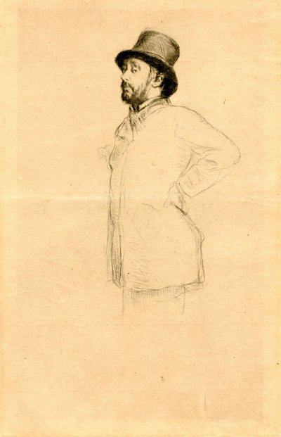 Edgar Degas i hatten. av Marcellin Gilbert Desboutin